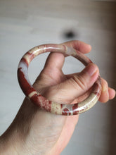 Load image into Gallery viewer, 60.5mm 100% natural red/pink slim round cut red jasper stone bangle XY87
