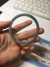 Load image into Gallery viewer, 55.5mm Certified Type A 100% Natural light green/blue/gray Guatemala slim round cut Jadeite bangle PD68-1470
