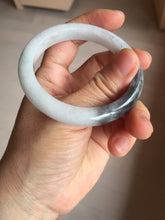 Load image into Gallery viewer, 51.5mm certified Type A 100% Natural black white light green (WuJi) Half Mountain, Half Water(半山半水) Jadeite Jade bangle PB158-5849

