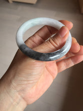 Load image into Gallery viewer, 51.5mm certified Type A 100% Natural black white light green (WuJi) Half Mountain, Half Water(半山半水) Jadeite Jade bangle PB158-5849
