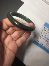 Load image into Gallery viewer, 54.9mm certified natural Type A oily dark green/black jadeite jade bangle AR120-0414
