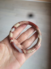 Load image into Gallery viewer, 60.5mm 100% natural red/pink slim round cut red jasper stone bangle XY87
