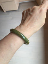 Load image into Gallery viewer, 53.2mm certified type A 100% Natural green/yellow with dark green floating flowers Jadeite Jade bangle PC104-9106
