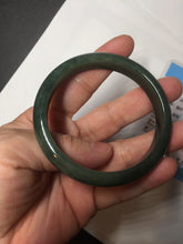 Load image into Gallery viewer, 54.9mm certified natural Type A oily dark green/black jadeite jade bangle AR120-0414
