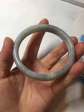 Load image into Gallery viewer, 59mm Certified Type A 100% Natural green gray black(Wuji, 淡乌鸡) Jadeite Jade bangle BQ55-6886
