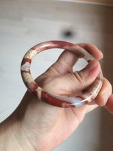 Load image into Gallery viewer, 60.5mm 100% natural red/pink slim round cut red jasper stone bangle XY87
