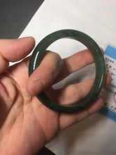 Load image into Gallery viewer, 54.9mm certified natural Type A oily dark green/black jadeite jade bangle AR120-0414
