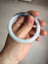 Load image into Gallery viewer, 51.5mm certified Type A 100% Natural black white light green (WuJi) Half Mountain, Half Water(半山半水) Jadeite Jade bangle PB158-5849
