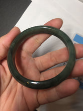 Load image into Gallery viewer, 54.9mm certified natural Type A oily dark green/black jadeite jade bangle AR120-0414
