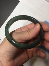 Load image into Gallery viewer, 54.9mm certified natural Type A oily dark green/black jadeite jade bangle AR120-0414
