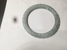 Load image into Gallery viewer, 57.7mm Certified 100% Natural type A green/gary vintage twist style Jadeite Jade bangle AY46-7708
