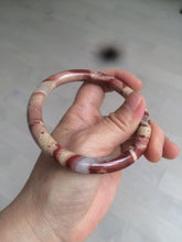 Load image into Gallery viewer, 60.5mm 100% natural red/pink slim round cut red jasper stone bangle XY87
