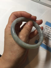 Load image into Gallery viewer, 59mm Certified Type A 100% Natural green gray black(Wuji, 淡乌鸡) Jadeite Jade bangle BQ55-6886
