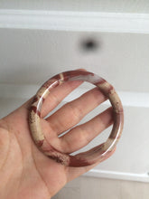 Load image into Gallery viewer, 60.5mm 100% natural red/pink slim round cut red jasper stone bangle XY87
