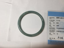 Load image into Gallery viewer, 56.5mm Certified Type A 100% Natural light green/blue/gray Guatemala slim round cut Jadeite bangle PD71-8153
