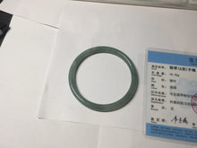 Load image into Gallery viewer, 56.5mm Certified Type A 100% Natural light green/blue/gray Guatemala slim round cut Jadeite bangle PD71-8153
