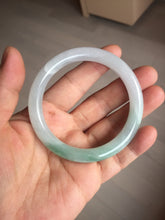 Load image into Gallery viewer, 54mm Certified Type A 100% Natural icy watery light green white round cut Guatemala Jadeite bangle AU29-1324
