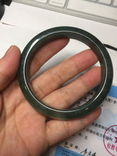 Load image into Gallery viewer, 57.2mm certified natural Type A oily dark green/black jadeite jade bangle BG77-0408
