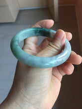 Load image into Gallery viewer, 57mm Certified Type A 100% Natural sunny green/gray/black chubby Jadeite bangle PB243-9556

