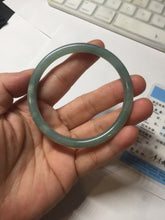 Load image into Gallery viewer, 56.5mm Certified Type A 100% Natural light green/blue/gray Guatemala slim round cut Jadeite bangle PD71-8153
