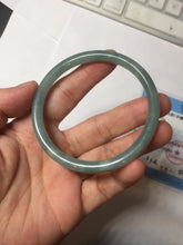 Load image into Gallery viewer, 56.5mm Certified Type A 100% Natural light green/blue/gray Guatemala slim round cut Jadeite bangle PD71-8153
