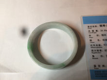 Load image into Gallery viewer, 52.8mm Certified type A 100% Natural sunny green/white square Jadeite Jade bangle BF63-4716
