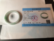 Load image into Gallery viewer, 52.8mm Certified type A 100% Natural sunny green/white square Jadeite Jade bangle BF63-4716
