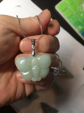 Load image into Gallery viewer, 100% Natural light green 3D Jadeite Jade butterfly pendant KS99
