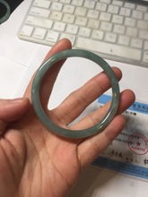 Load image into Gallery viewer, 56.5mm Certified Type A 100% Natural light green/blue/gray Guatemala slim round cut Jadeite bangle PD71-8153
