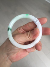 Load image into Gallery viewer, 53.3mm Certified type A 100% Natural sunny green purple white slim round cut Jadeite bangle BN22-9119
