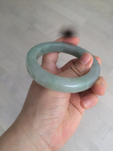 Load image into Gallery viewer, 55.2mm certified type A 100% Natural light green/gray square style Jadeite Jade bangle AX78-5249
