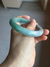 Load image into Gallery viewer, 57mm Certified Type A 100% Natural sunny green/gray/black chubby Jadeite bangle PB242-9546
