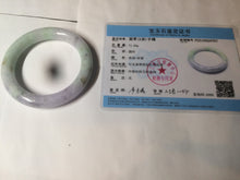 Load image into Gallery viewer, 57.8mm certified 100% natural type A apple green/purple/brown (FU LU SHOU)chubby round cut jadeite jade bangle B96-0767
