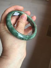 Load image into Gallery viewer, 58.2mm certified type A 100% Natural oily spinach green jadeite jade bangle PC11-9242
