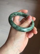 Load image into Gallery viewer, 58.2mm certified type A 100% Natural oily spinach green jadeite jade bangle PC11-9242
