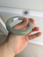 Load image into Gallery viewer, 55.2mm certified type A 100% Natural light green/gray square style Jadeite Jade bangle AX78-5249
