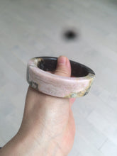 Load image into Gallery viewer, 55.2mm 100% natural pink/yellow/dark red/black time series(时光系列) Square style rose stone (Rhodonite)square bangle XY85
