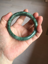 Load image into Gallery viewer, 58.2mm certified type A 100% Natural oily spinach green jadeite jade bangle PC11-9242

