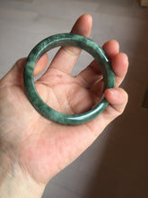 Load image into Gallery viewer, 58.2mm certified type A 100% Natural oily spinach green jadeite jade bangle PC11-9242
