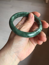 Load image into Gallery viewer, 58.2mm certified type A 100% Natural oily spinach green jadeite jade bangle PC11-9242
