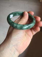 Load image into Gallery viewer, 58.2mm certified type A 100% Natural oily spinach green jadeite jade bangle PC11-9242
