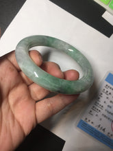 Load image into Gallery viewer, 57.9mm certified 100% natural type A light sunny green chubby round-cut jadeite jade bangle BL7-5396
