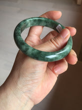 Load image into Gallery viewer, 58.2mm certified type A 100% Natural oily spinach green jadeite jade bangle PC11-9242

