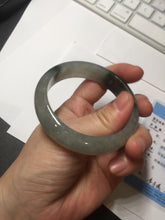 Load image into Gallery viewer, 53.7mm certificated Type A 100% Natural dark green gray black Jadeite Jade bangle S87-7052
