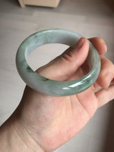 Load image into Gallery viewer, 57.5mm Certified 100% natural Type A dark green white gray chubby jadeite jade bangle AD118-2998
