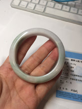 Load image into Gallery viewer, 55.5mm Certified Type A 100% Natural green white Jadeite Jade bangle BQ58-6877
