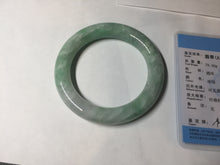 Load image into Gallery viewer, 卖了 58mm certified 100% natural type A light sunny green chubby round cut jadeite jade bangle BL8-5394
