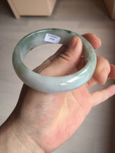 Load image into Gallery viewer, 57.5mm Certified 100% natural Type A dark green white gray chubby jadeite jade bangle AD118-2998
