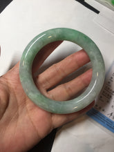 Load image into Gallery viewer, 卖了 58mm certified 100% natural type A light sunny green chubby round cut jadeite jade bangle BL8-5394
