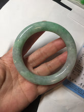 Load image into Gallery viewer, 卖了 58mm certified 100% natural type A light sunny green chubby round cut jadeite jade bangle BL8-5394
